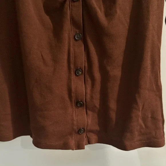 Madewell Chocolate Button-Down Shirt - Picture 6 of 8